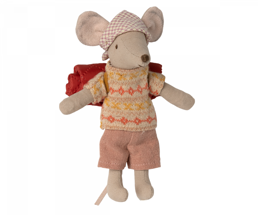 Maileg - Big Sister Mouse with Sleeping Bag - Hiker