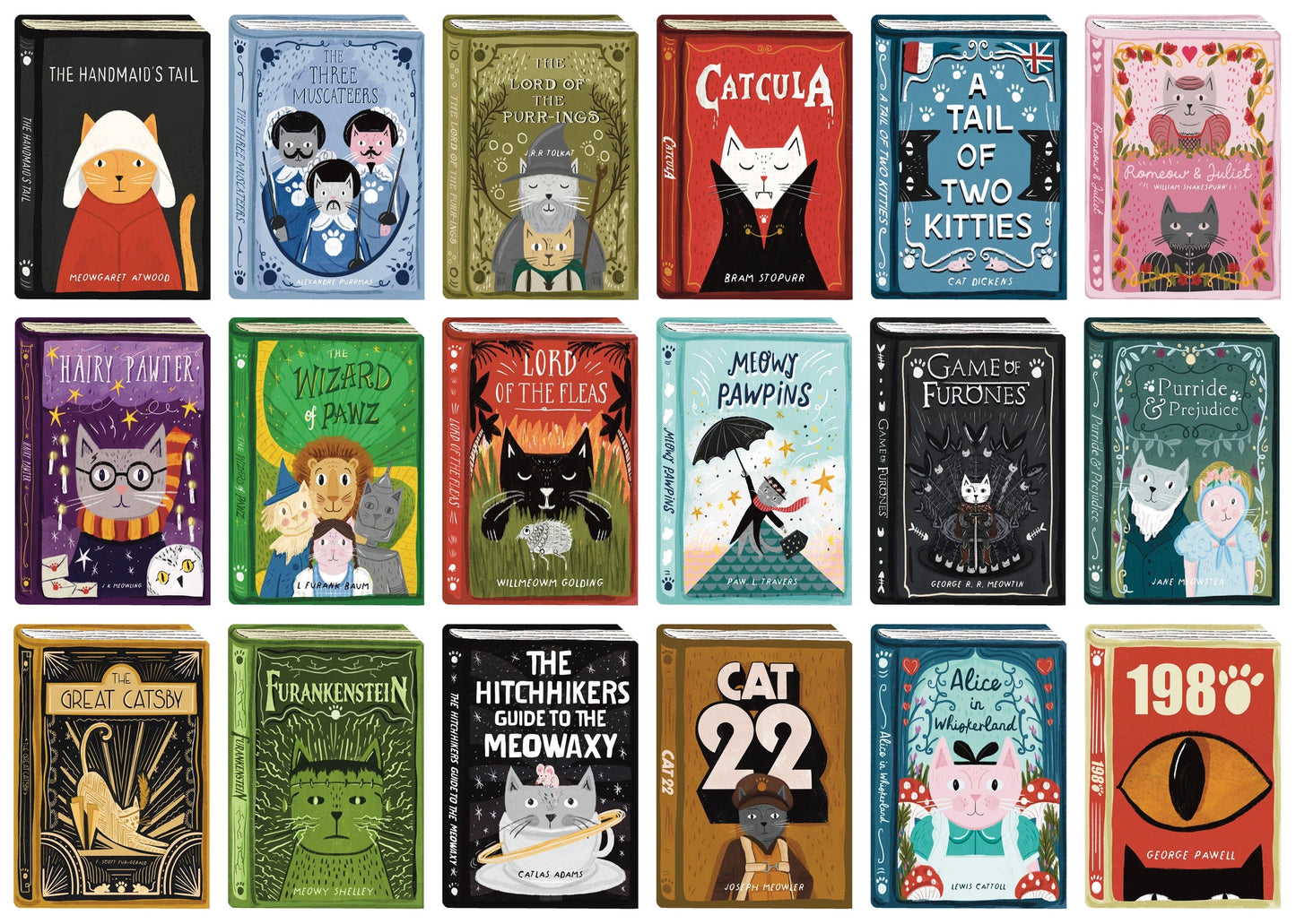 Pussel 1000 bitar - Book Cats
