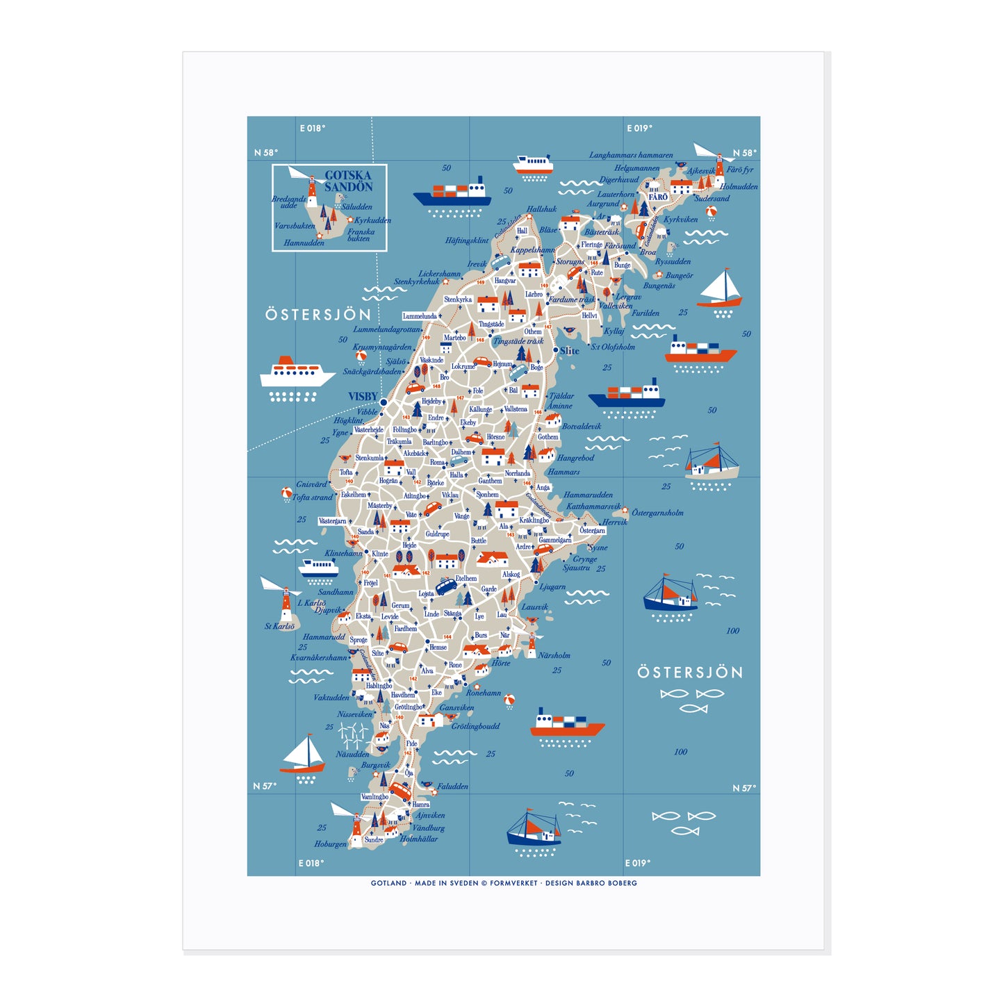 Handduk Gotlandskarta