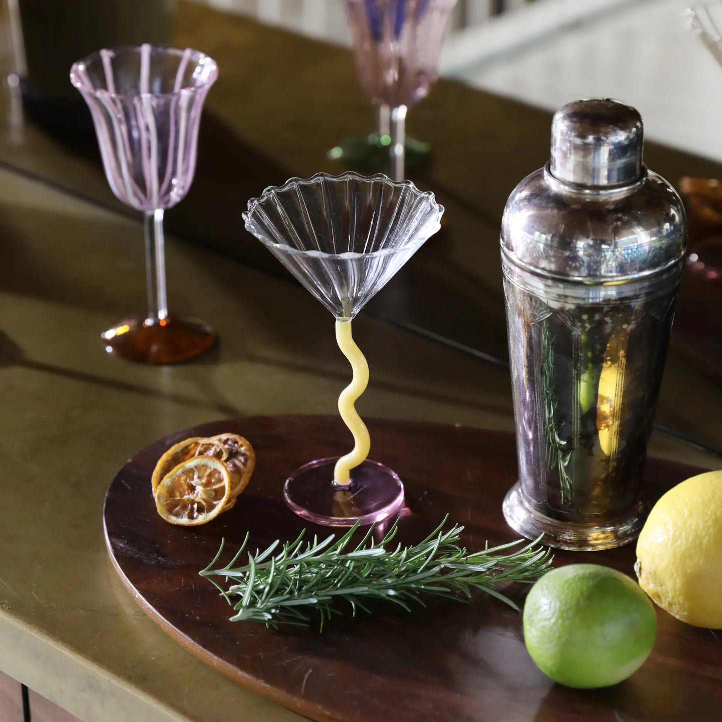 Coupe glass Curve Caramel 2-pack