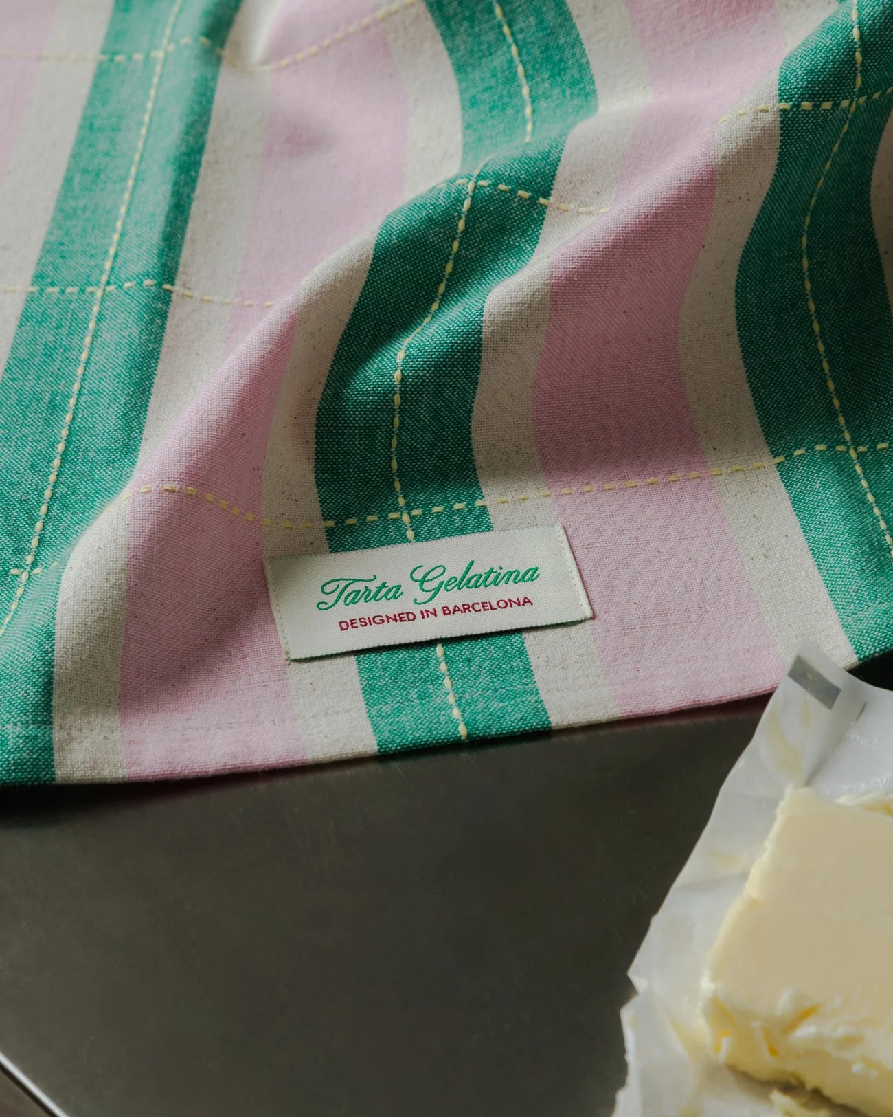 Kökshandduk Green/Pink