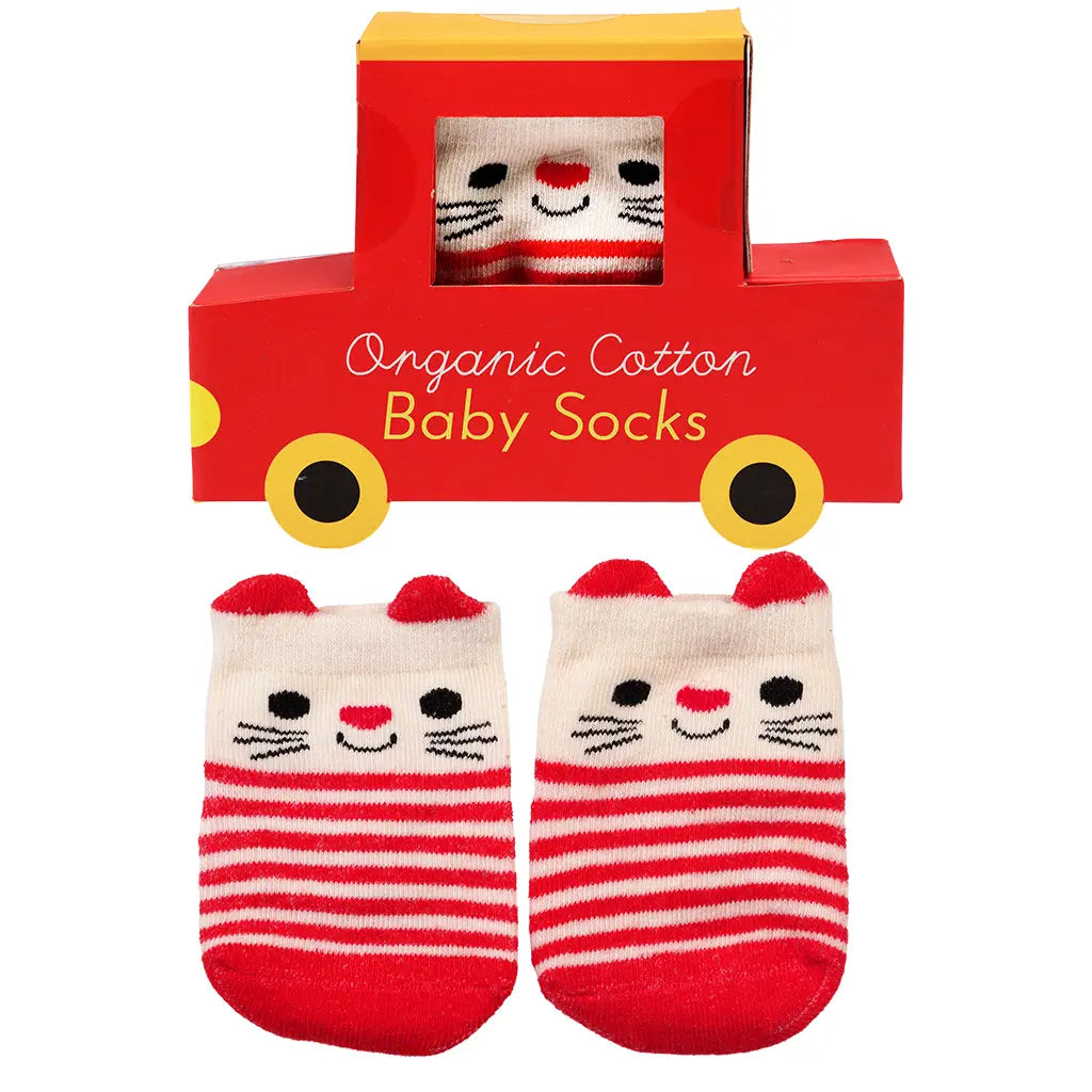 Baby Socks Red Cat