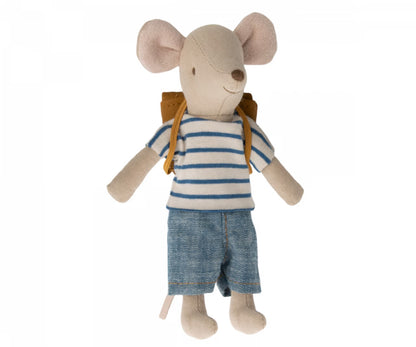 Maileg - Big Brother Bicycle Mouse with Backpack