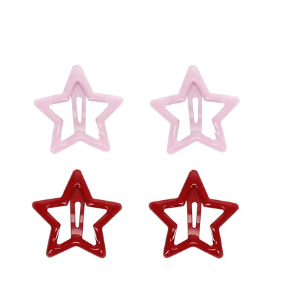 Star Hair Clips Pink/Red