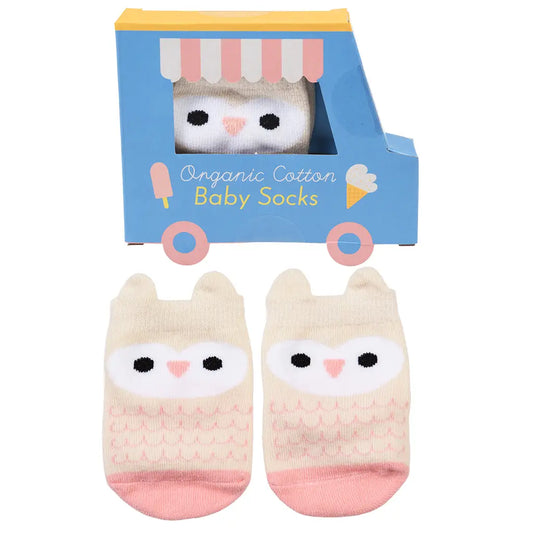 Baby Socks Pink Owl