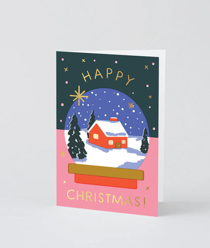 Julkort - Happy Christmas Snow Globe
