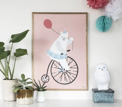 Cyklande Björn 50x70