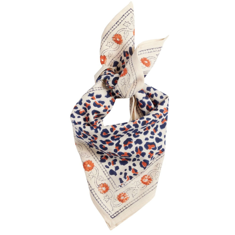 Scarf - Leopard Beige Navy