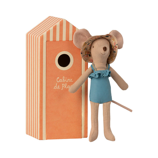 Maileg - Beach Mouse Mom in Bathing Hut